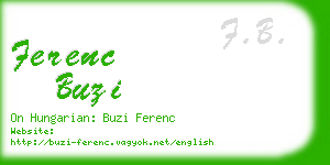 ferenc buzi business card